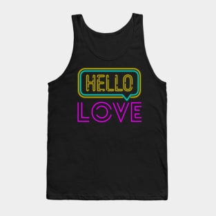 Neon Hello, Love Tank Top